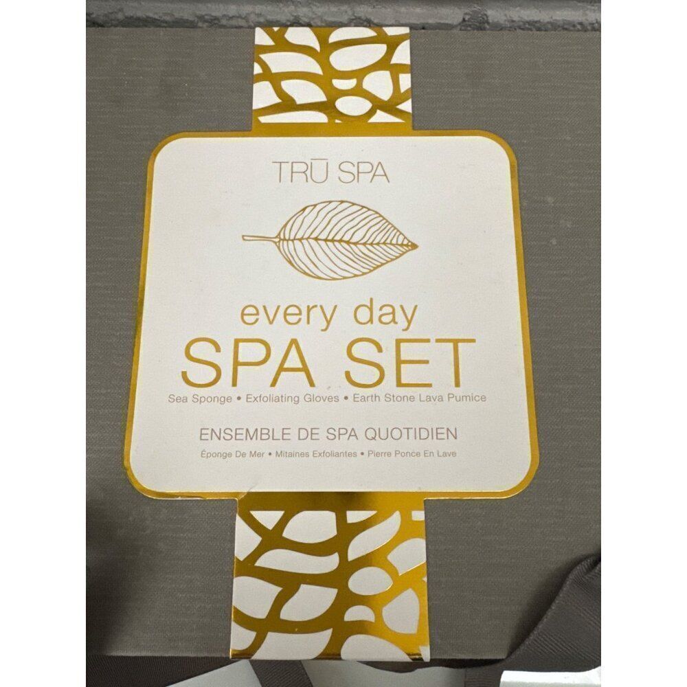 Tru Spa Everyday Spa Set Sea Sponge/Exfoliating Gloves/ Earth Stone Lava Pumice